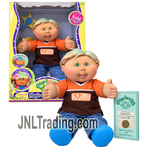Year 2007 Cabbage Patch Kids Magic Glow Surprise 16-Inch Boy Doll - CONRAD DREW with Birth Certificate