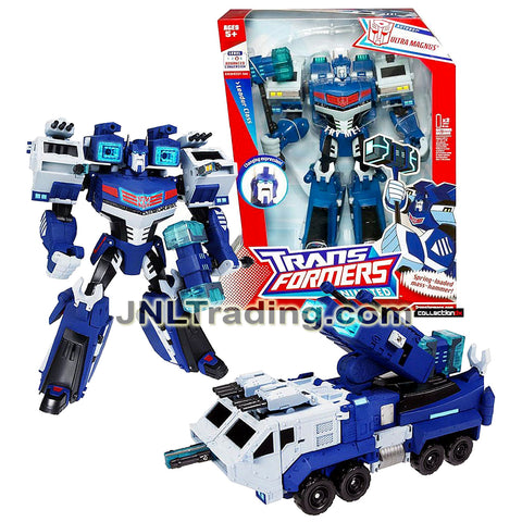 Year 2007 Hasbro Transformers Animated Series Leader Class 10 Inch Tall Electronic Figure - ULTRA MAGNUS with Hammer and Cannons (Military Truck)