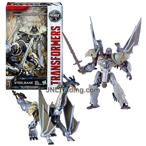 Year 2016 Transformers The Last Knight Movie Premier Edition Series Deluxe Class 5.5 Inch Tall Figure - STEELBANE with Sword (Dragon)