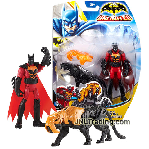 Mattel Year 2014 DC Batman Unlimited Series 4 Inch Tall Action Figure - BATMAN and TIGER CLAW with Removable Tiger Mask