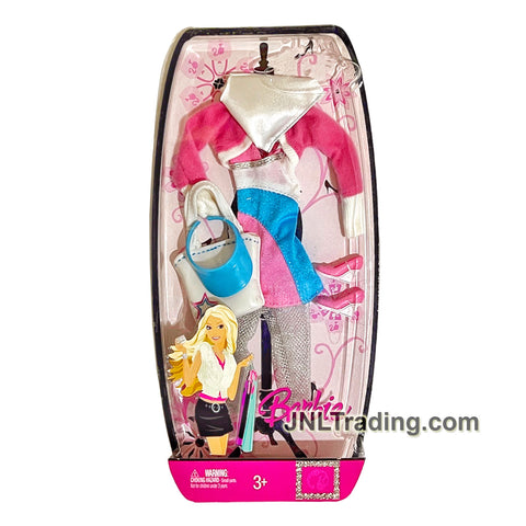 Year 2007 Barbie Fashion Fever Series Accessory Pack - SPORTY TREND OUTFIT L9785 with Purse, Visor and Shoes