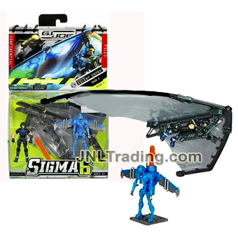 Year 2006 GI JOE Sigma 6 Mission Manual Series 2.5 Inch Figure - SILENT ENTRY with DUKE, Glider and Cobra SKY B.A.T. v7 with Missile Launcher Backpack