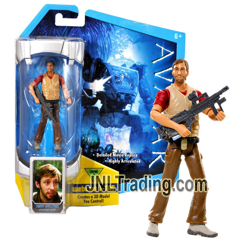Year 2009 James Cameron’s Avatar Highly Articulated 4 Inch Action Figure - NORM SPELLMAN R2300 with Assault Rifle and Level 1 Webcam i-TAG Accessory
