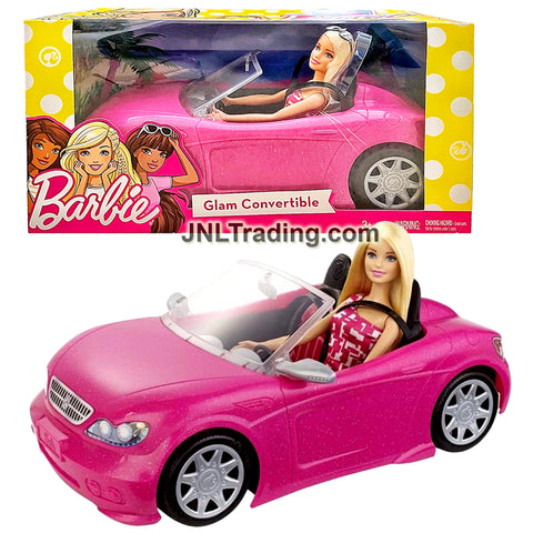 Year 2017 Barbie Doll Vehicle Set - GLAM CONVERTIBLE FCH75 with Caucasian Model