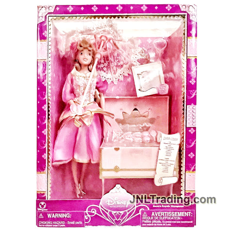 Disney Princess Royal Travels Series 12 Inch Doll - AURORA with Trunk/Vanity, Umbrella, Tiara and Necklace
