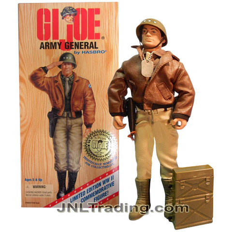 Year 1996 GI JOE World War II Classic Collection Series 12 Inch Tall Soldier Figure - ARMY GENERAL with Helmet, Bomber Jacket, Gun, Canteen and Belt