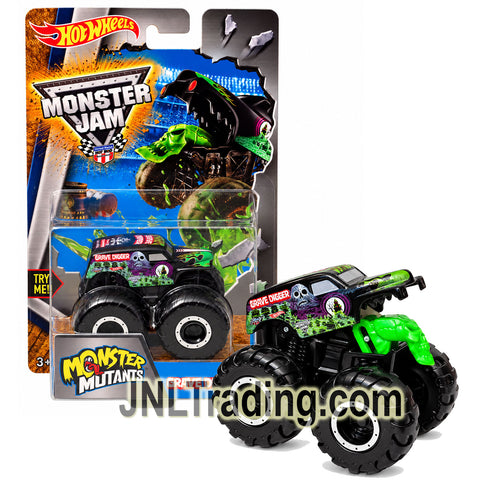 Year 2014 Hot Wheels Monster Jam 1:64 Scale Die Cast Truck Mutants Series - GRAVE DIGGER CFY43 with Hidden Skeleton Head (D: 3" x 2-1/4" x 2-1/2")
