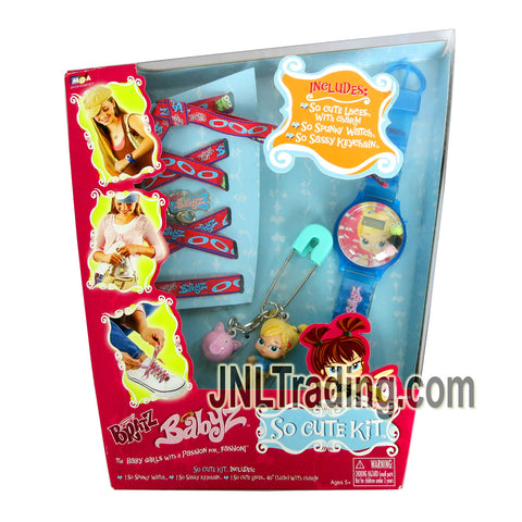 MGA Entertainment Bratz Babyz SO CUTE KIT with Spunky Watch, Sassy Keychain and Cute Laces with Charm