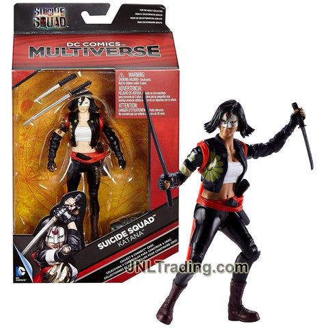 Year 2016 DC Comics Multiverse Suicide Squad Series 6 Inch Tall Figure - KATANA with 2 Swords Plus Croc's Head and Hip