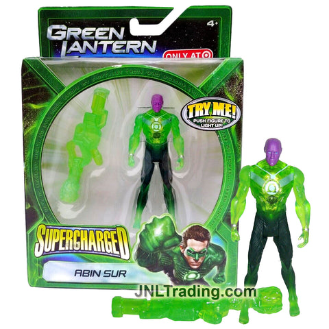 Year 2011 DC Movie Green Lantern Supercharged Series 4 Inch Tall Action Figure - ABIN SUR with Light Up Feature and Jumbo Blaster Construct