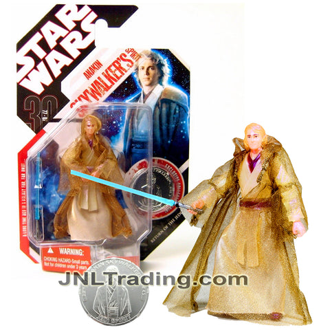 Year 2007 Star Wars Return of The Jedi 30th Anniversary 4.5 Inch Figure - ANAKIN SKYWALKER'S SPIRIT with Lightsaber and Exclusive Collector Coin
