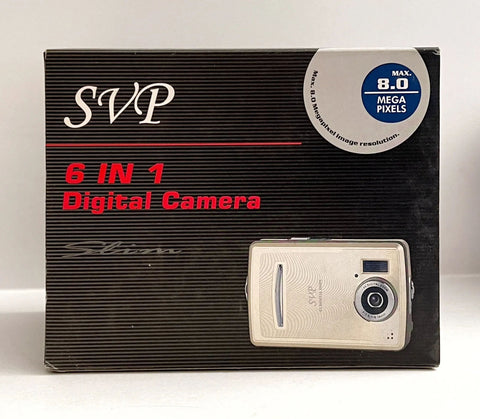 SVP 6 In 1 Slim Digital Camera 8MP 4X Digital zoom 2”LTPS Display SD/MMC (Open Box)