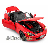 Maisto Special Edition Series 1:18 Scale Die Cast Car Set - Red Convertible Sports Car HONDA S2000 with Display Base