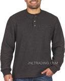 Coleman 3 Buttons Sherpa Lined Waffle Henley Shirts Front Welt Pocket