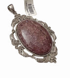 Vintage Style Rhodonite Natural Rose Stone Revitalized Gemstone Heal pendant
