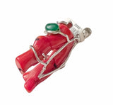 Natural Pop Color Glossy CORAL Branch Pendant Handcrafted Jewelry with stone Image jnltrading*com (4291)