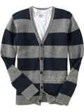 Old Navy Men Striped Wool Blend Sweaters V-Neck 5 Button Cardigans