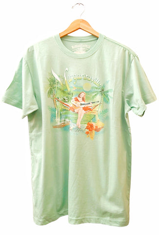 Jimmy Buffett's Margaritaville Men T-Shirt Original 1977 Lifestyle Nile Green