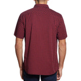 Weatherproof Men's Short Sleeve Comfort Stretch Woven Shirt Red Plaid