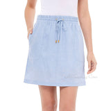 Ellen Tracy Company Women's Soft Linen Summer Skort Skirt with built in Shorts