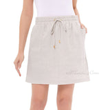 Ellen Tracy Company Women's Soft Linen Summer Skort Skirt with built in Shorts