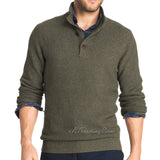 G.H. Bass & Co. Long Sleeve Button-Front Waffle Sweater Pullover