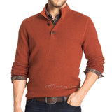 G.H. Bass & Co. Long Sleeve Button-Front Waffle Sweater Pullover