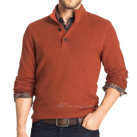 G.H. Bass & Co. Long Sleeve Button-Front Waffle Sweater Pullover – JNL ...