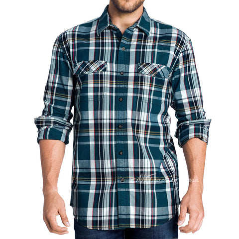 G.H. Bass & Co. 100% Cotton Men Durable Mountain Twill Woven Shirt Pacific Green / 3XL