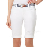 NWT Bandolino Women's Riley Flawless Stretch Stylist Belted Bermuda Short Pants