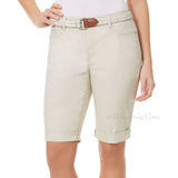 NWT Bandolino Women's Riley Flawless Stretch Stylist Belted Bermuda Short Pants