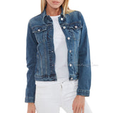 The Limited Women Long Sleeve Button Up Jean Casual Stretch Denim Jacket