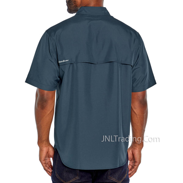 Eddie Bauer Men's Short Sleeve Summer Light Woven Tech Shirt UPF 40