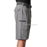 Iron Clothing Belted Stretch Microfiber Lightweight Stretch Cool Cargo Short