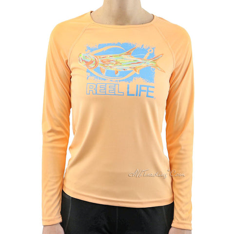 REEL LIFE, Shirts, Reel Life Long Sleeve Uv Sun Ray Defender Series Shirt  Coral Mens Xl Nwt B62