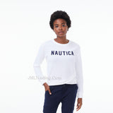 NAUTICA LOGO CROSSOVER-HEM SWEATSHIRT Lightweight Sweater