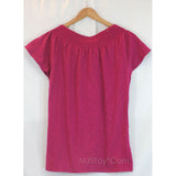 Eddie Bauer Peasant Blouse Top Short Sleeve Shirt 100% Soft Cotton 4 colors