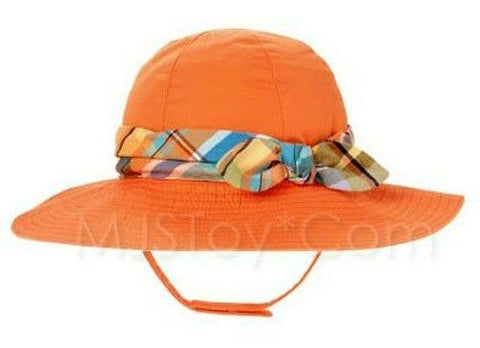 NWT Gymboree Orange Lily Banded Plaid Sunhat Beach Hat