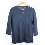 NWT ANN TAYLOR Women's 3/4 Sleeve Knit Shoulder Zip Anchor Sweater MSRP $89