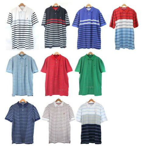 Nautica Big&Tall Short Sleeve Stripe Breathable Performance Polo Shirt $69