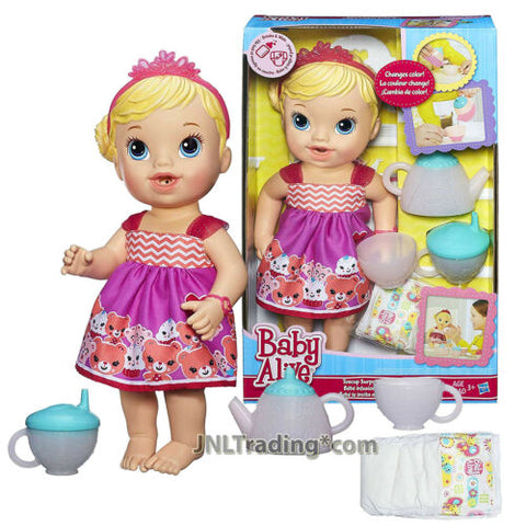 Year 2014 Baby Alive 12 Inch Doll Set - Caucasian TEACUP SURPRISE BABY