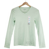 Eddie Bauer Women's Long Sleeve Scoop/V-Neck Cotton Slim Tee T-Shirt