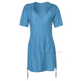NWT Free Country Sun Splash Mesh Swim Quick Dry Hooded Light Cover Up SPF S-XXL