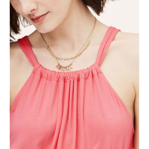 NWT Ann Taylor LOFT Shirred Halter Sweet Summer Beach Dress S-L Pink/B JNL Trading NWT Ann Taylor LOFT Shirred Halter Sweet Summer Beach Dress S-L Pink/B JNL Trading