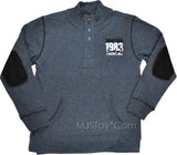 NWT Nautica 1983 Yachting Embroidered Boy Quarter Zip Pullover Gray Sweater L XL