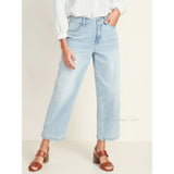 Old Navy Women's High-Rise Wide-Leg Comfy Jeans Light Wash Denim Pants