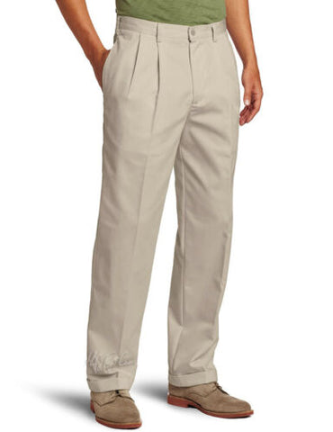 IZOD Men's Heritage Chino Double Pleat Classic Comfort Flex No Iron Pa ...