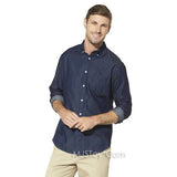 NWT Merona Men Long Sleeve Classic Fit Button Down Chambray Denim Shirt Top