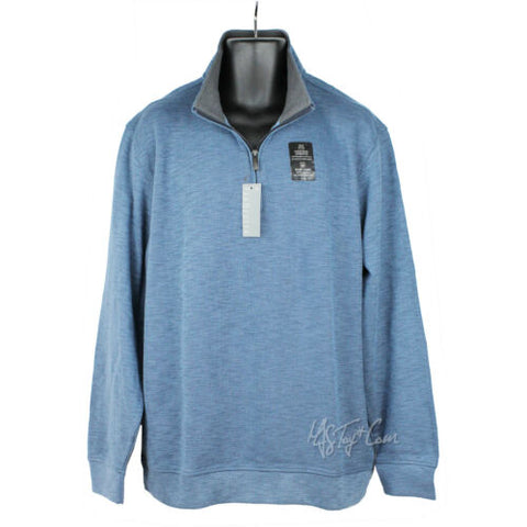 NWT VAN HEUSEN Quarter Zip Pullover Men's Natural Stretch Knit