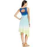 NWT DKNY Jeans Beautiful Ombré Shading Sleeveless Stylist Asymmetrical hem Dress